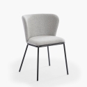 Sedia per sala da pranzo di design moderno in tessuto gambe nere Lasta Caratteristiche
