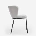Sedia per sala da pranzo di design moderno in tessuto gambe nere Lasta Misure