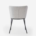Sedia per sala da pranzo di design moderno in tessuto gambe nere Lasta Prezzo