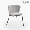 Sedia per sala da pranzo di design moderno in tessuto gambe nere Lasta Vendita