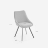 Sedia girevole per sala da pranzo design moderno in tessuto Navya 