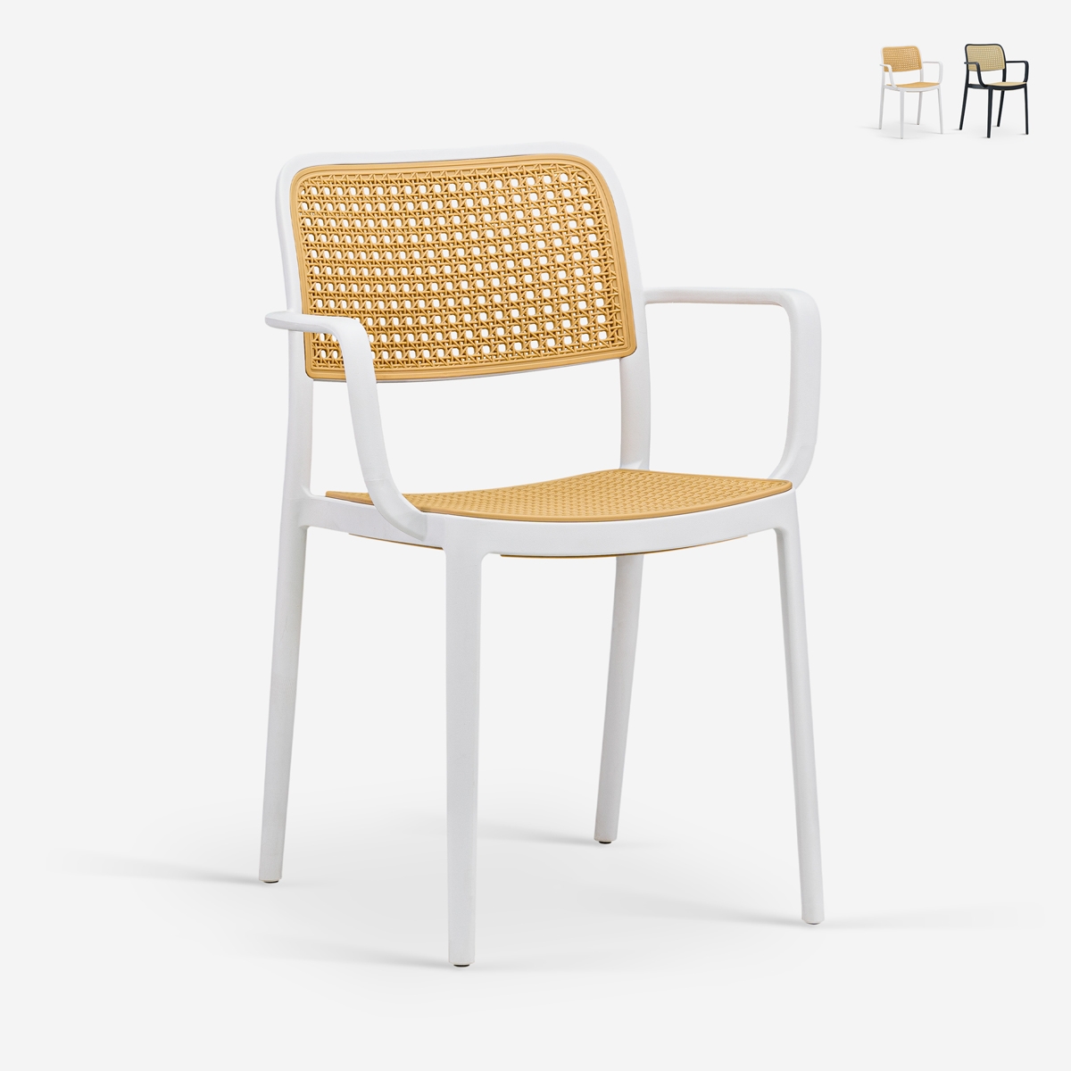 Sedia da giardino cucina in polipropilene con braccioli viennese Varmi Promozione Sedia da giardino cucina in polipropilene con braccioli viennese Varmi Promozione