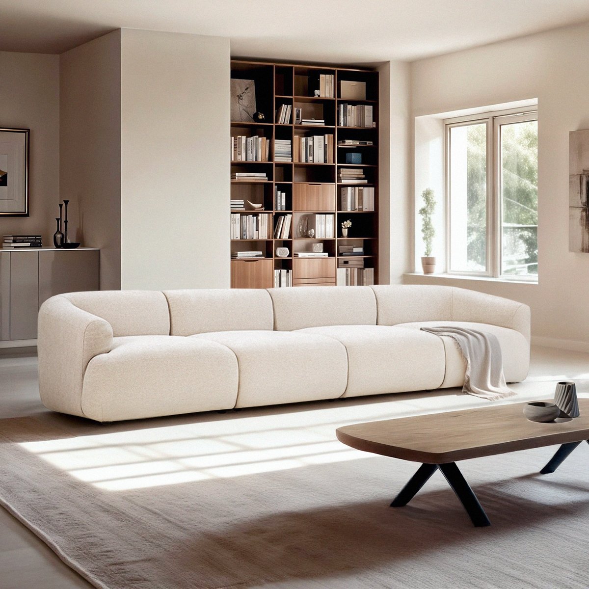 Canapé 4 places modulable en tissu design Yuna-4 Promotion Canapé 4 places modulable en tissu design Yuna-4 Promotion