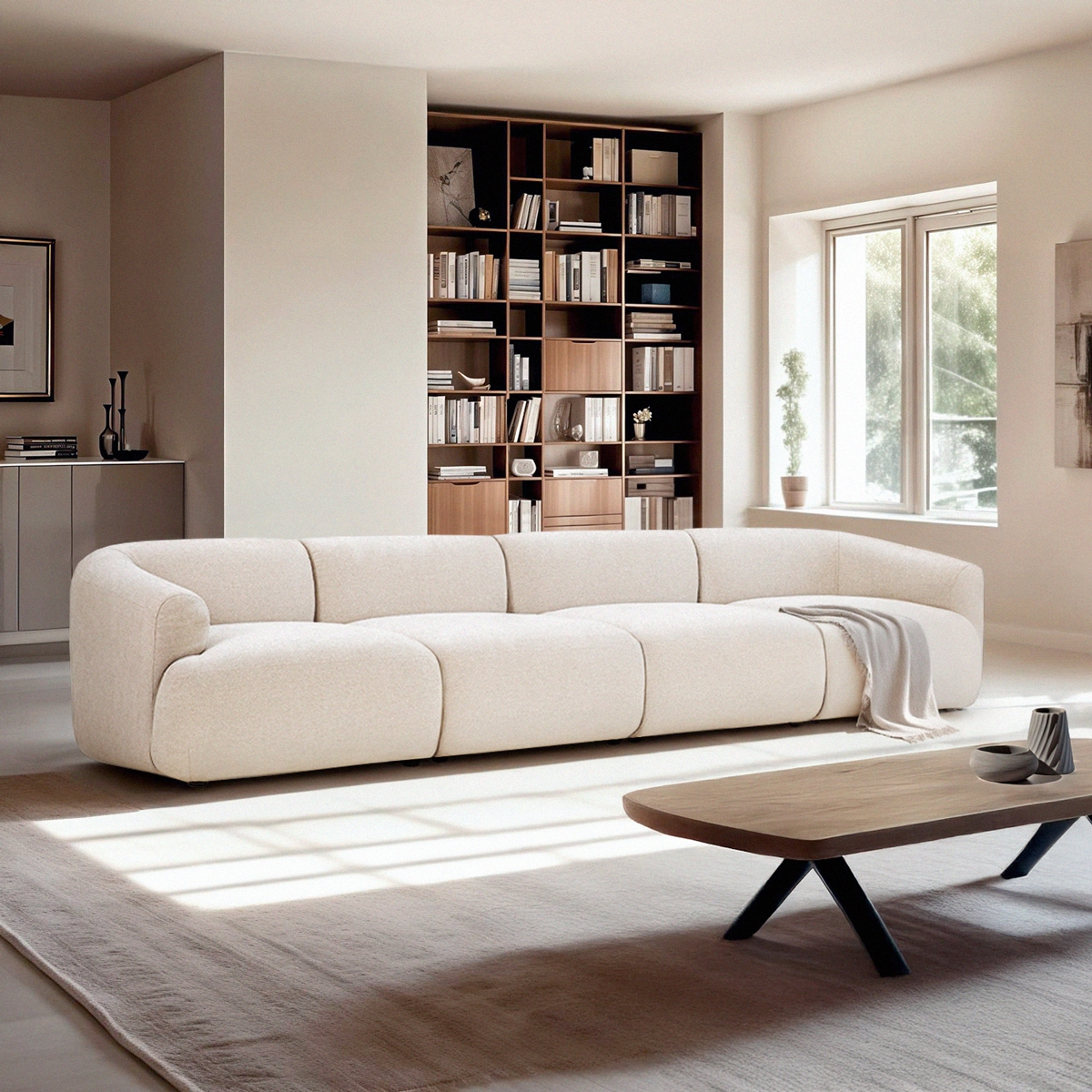 Sofa modular 4-Sitzer Designer aus Stoff Yuna-4 Aktion Sofa modular 4-Sitzer Designer aus Stoff Yuna-4 Aktion