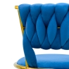 Sgabello regolabile in metallo dorato e velluto intrecciato Macaron Acquisto