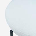 Sgabello alto moderno da cucina con schienale in bouclé bianco Opos Stock