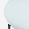 Sgabello alto moderno da cucina con schienale in bouclé bianco Opos Stock
