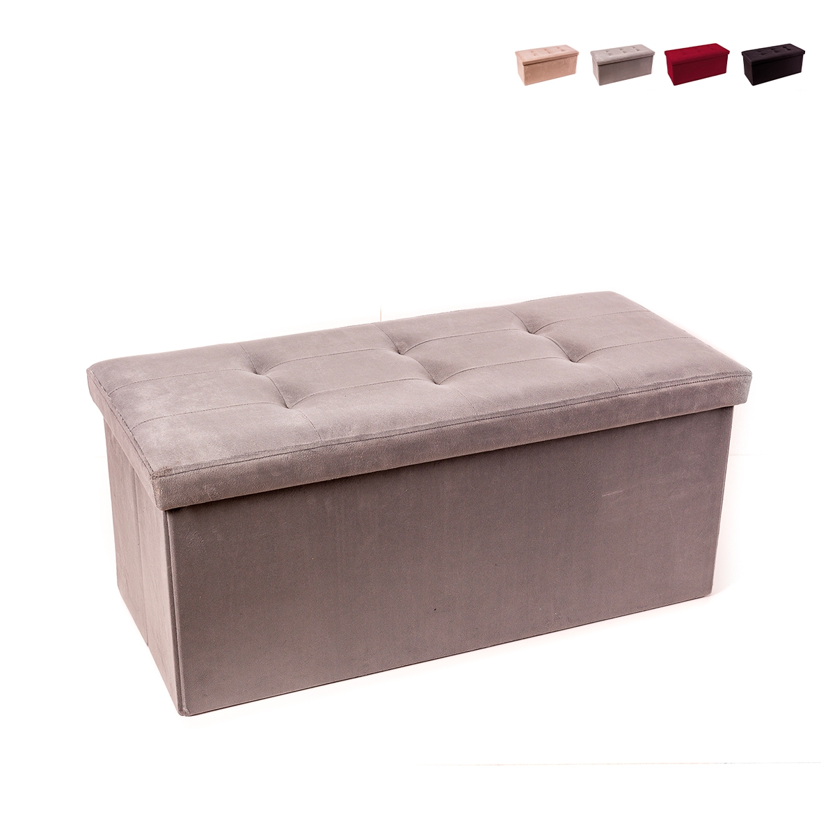 Pouf in velluto rettangolare contenitore 76x34cm da salotto Pier Promozione Pouf in velluto rettangolare contenitore 76x34cm da salotto Pier Promozione