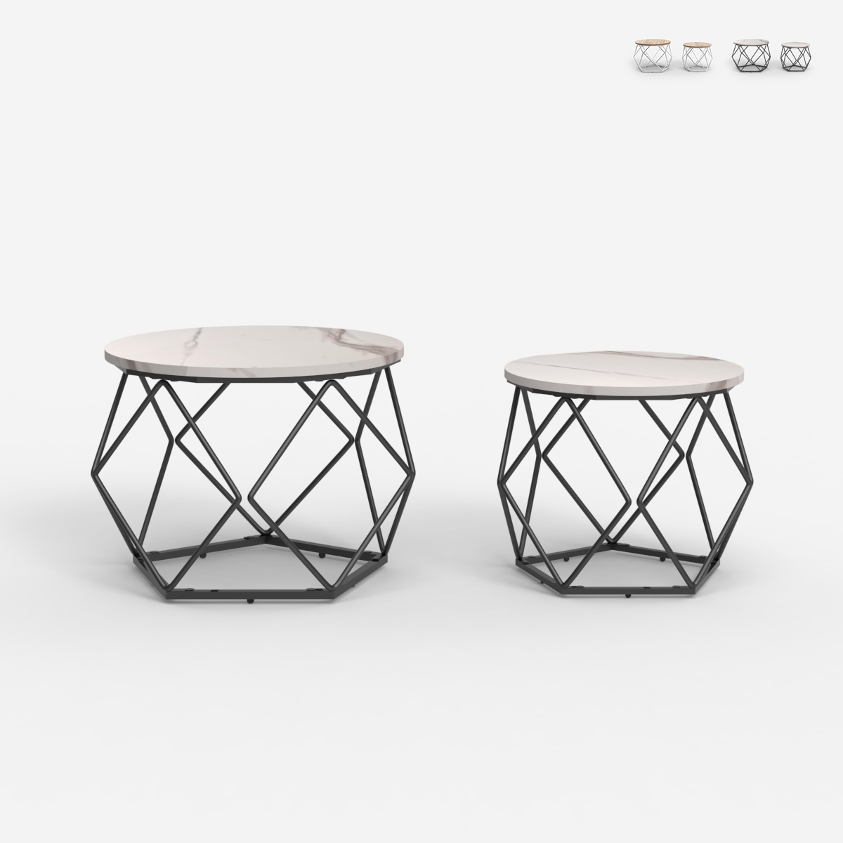 2 tables basses design moderne avec base en métal Aragonite Promotion 2 tables basses design moderne avec base en métal Aragonite Promotion