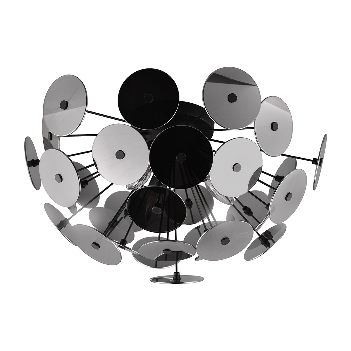 Moderne Deckenleuchte aus schwarzem Metall mit Chrom-Effekt Lunar Aktion Moderne Deckenleuchte aus schwarzem Metall mit Chrom-Effekt Lunar Aktion