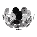 Plafoniera design moderno in metallo nero effetto cromato Lunar Promozione