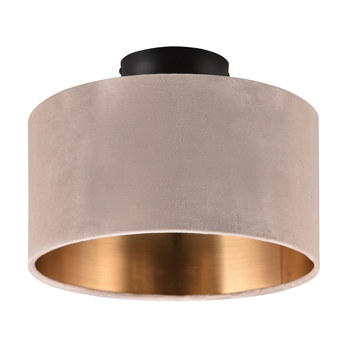 Moderne Deckenleuchte mit 30cm Lampenschirm aus beigefarbenem Samt und Gold Vetor Aktion Moderne Deckenleuchte mit 30cm Lampenschirm aus beigefarbenem Samt und Gold Vetor Aktion