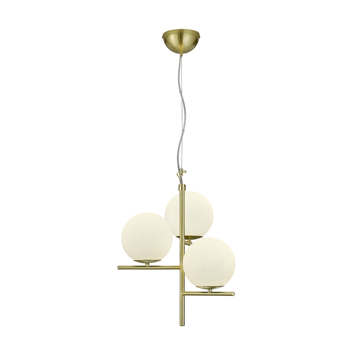 Lampadario a sospensione con 3 paralumi a sfera in vetro bianco Lumat Promozione Lampadario a sospensione con 3 paralumi a sfera in vetro bianco Lumat Promozione
