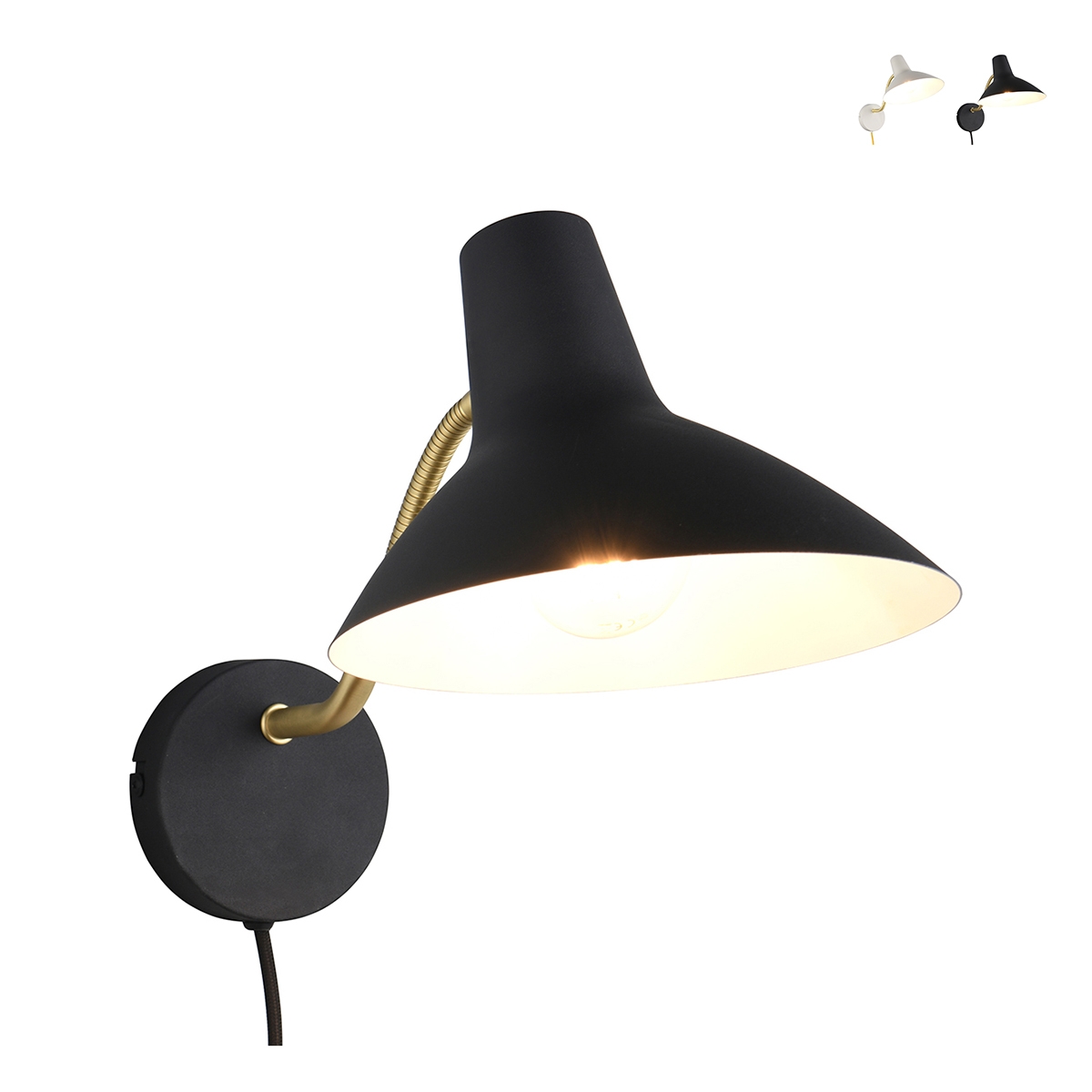 Moderne Wandleuchte aus Metall mit verstellbarem Arm Lumio Aktion Moderne Wandleuchte aus Metall mit verstellbarem Arm Lumio Aktion