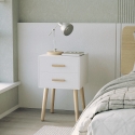Comodino in legno stile nordico per camera da letto bianco nero Corallo Offerta