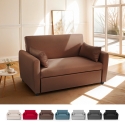 Divano letto 2 posti estraibile design moderno in tessuto Porto Rico 