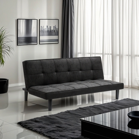 Divano Letto Design in tessuto 2 Posti per casa e ufficio Giada Dark Promozione