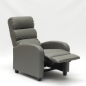 Fauteuil relax inclinable avec repose-pieds en similicuir Alice 