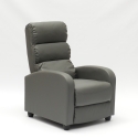 Fauteuil relax inclinable avec repose-pieds en similicuir Alice 