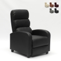 Poltrona relax reclinabile con poggiapiedi in similpelle Alice 
