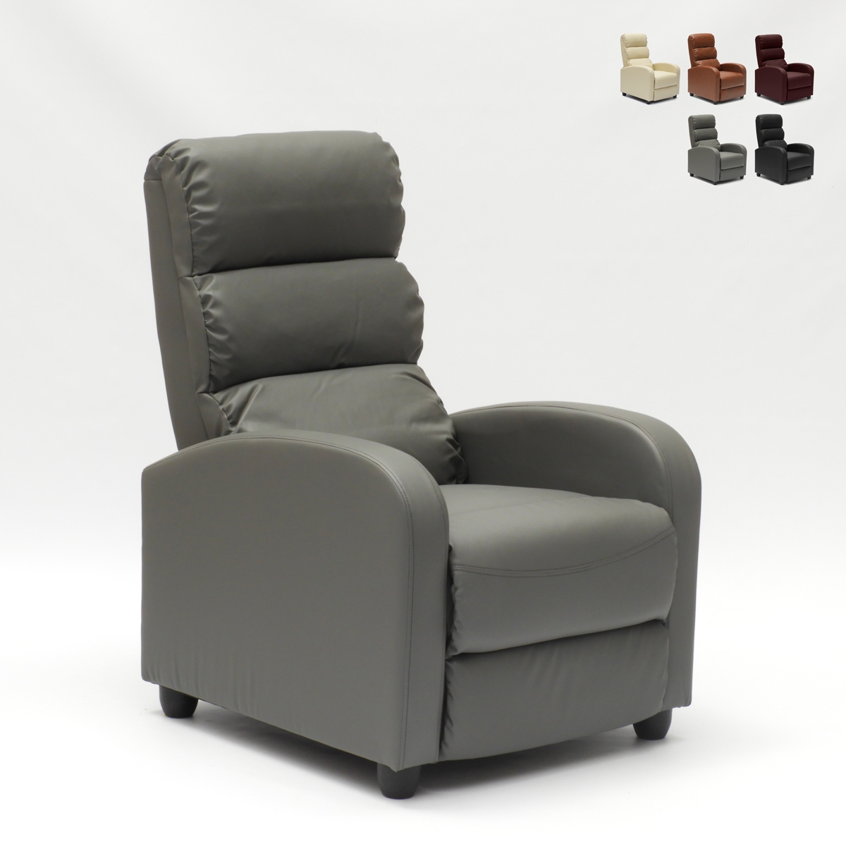 Fauteuil relax inclinable avec repose-pieds en similicuir Alice Fauteuil relax inclinable avec repose-pieds en similicuir Alice