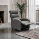 Fauteuil relax inclinable avec repose-pieds en similicuir Alice 