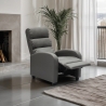 Fauteuil relax inclinable avec repose-pieds en similicuir Alice 