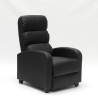 Poltrona relax reclinabile con poggiapiedi in similpelle Alice 
