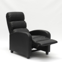 Poltrona relax reclinabile con poggiapiedi in similpelle Alice 