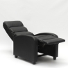Poltrona relax reclinabile con poggiapiedi in similpelle Alice 