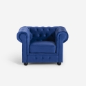 Sessel Wohnzimmer klassischer Stil Chesterfield Samt Coventry
 Modell