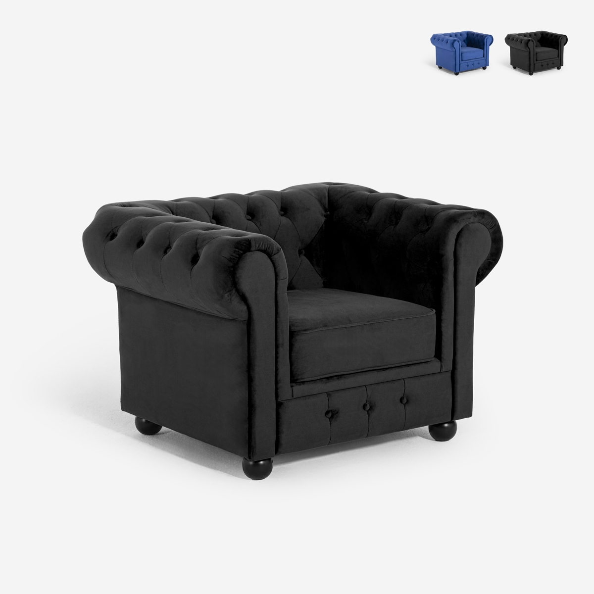 Fauteuil de salon style classique Chesterfield en velours Coventry Promotion Fauteuil de salon style classique Chesterfield en velours Coventry Promotion