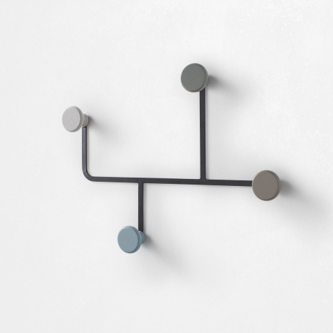 Garderobenhaken im modernen Stil aus Metall mit 4 Haken Hook Aktion
