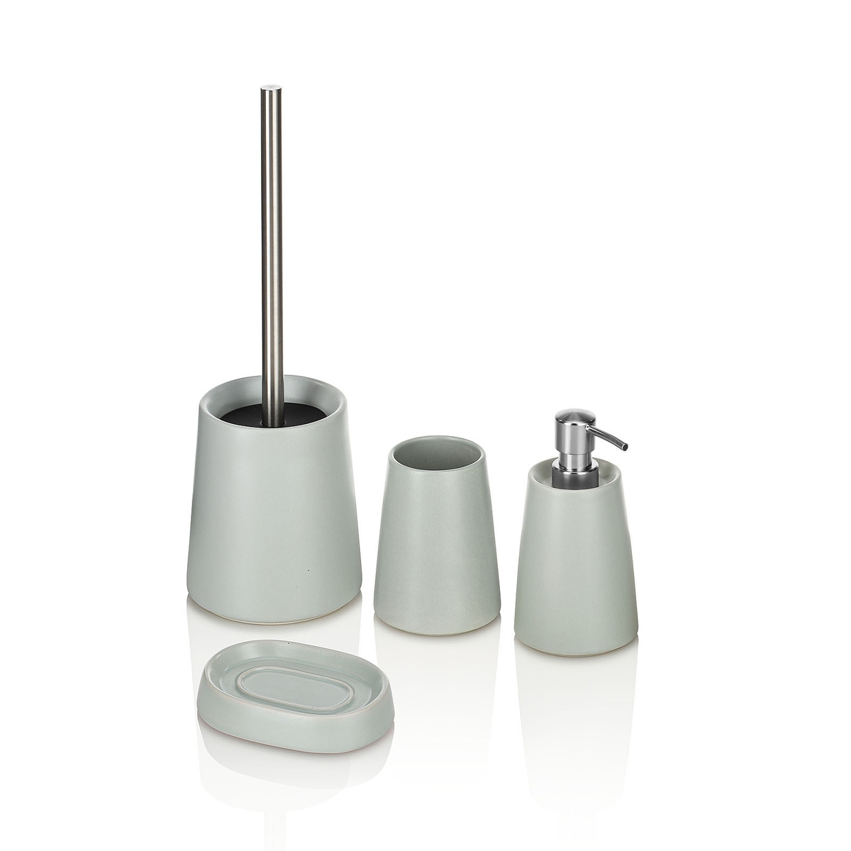 Set accessori bagno 4 pezzi in ceramica grigio opaco Brooklyn Promozione Set accessori bagno 4 pezzi in ceramica grigio opaco Brooklyn Promozione