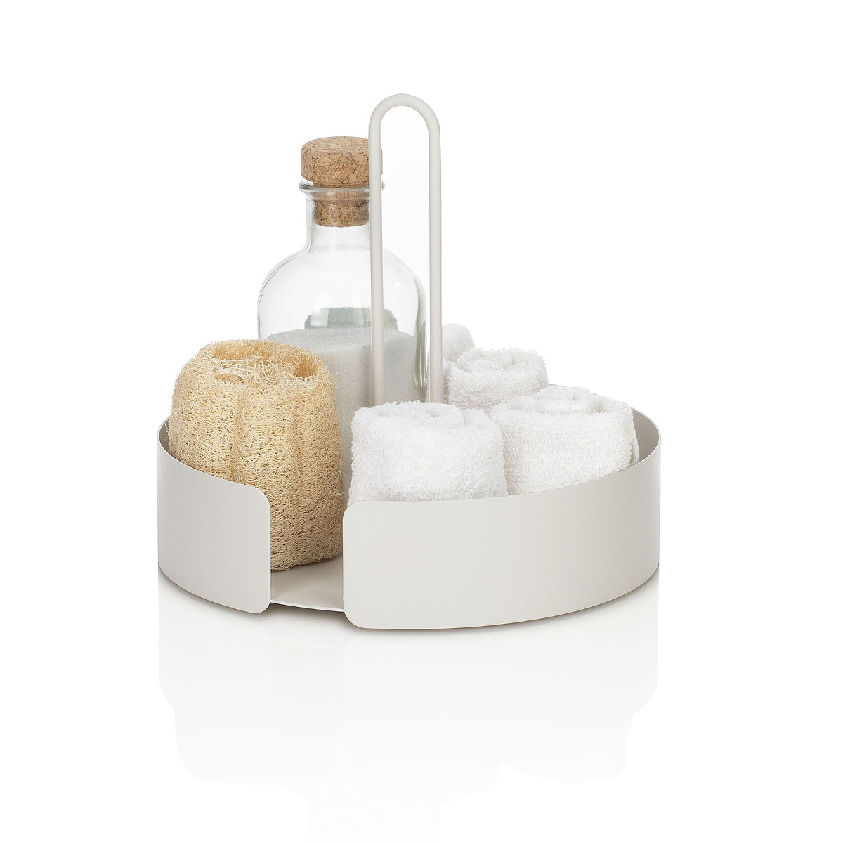 Plateau rond porte-objets en métal blanc Joko Promotion Plateau rond porte-objets en métal blanc Joko Promotion