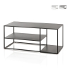 Tavolino da salotto in metallo design moderno 120x50cm Angie Promozione