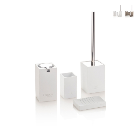 Set accessori bagno moderno in resina e ABS Doha Promozione