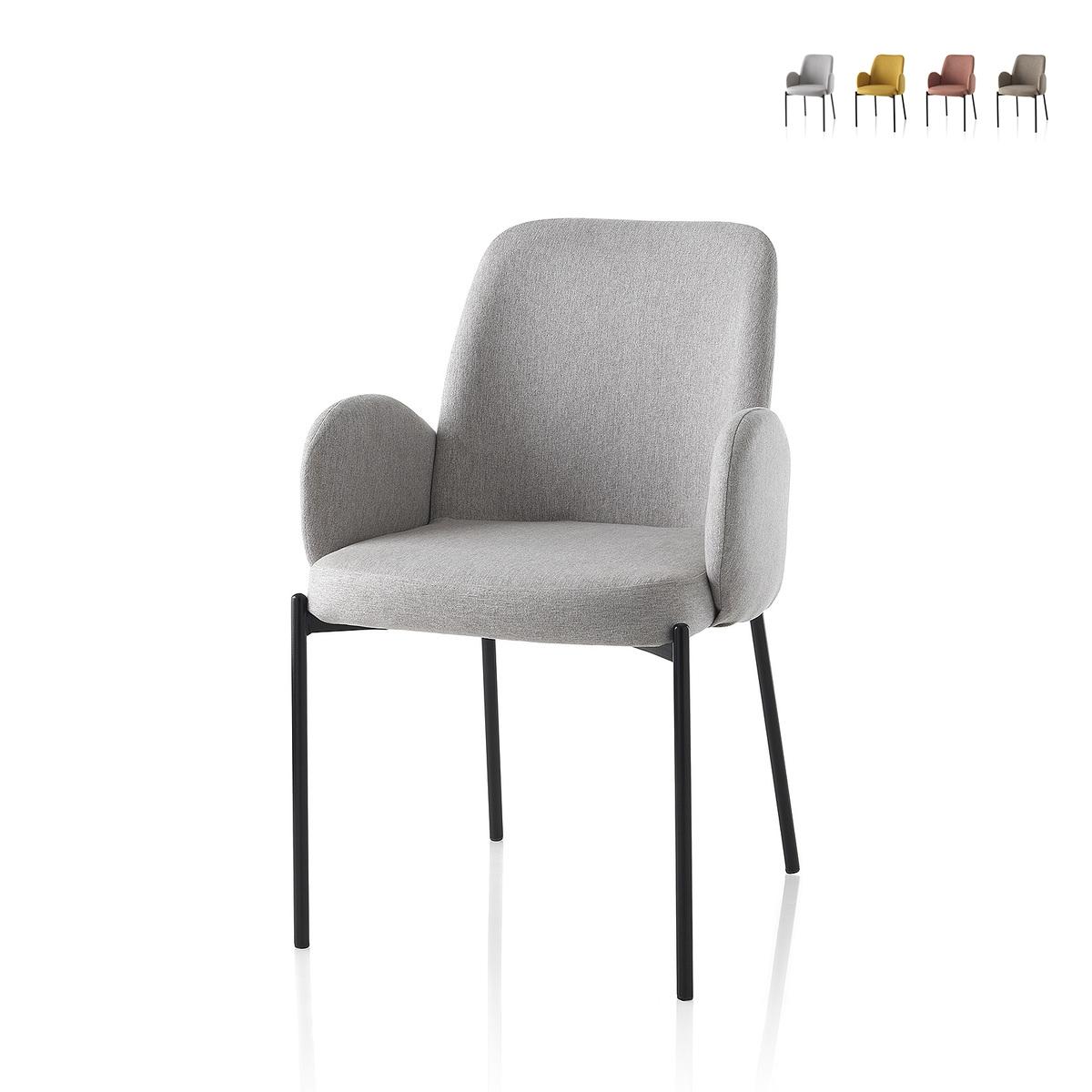 2 x sedie imbottite per cucina moderne in tessuto con braccioli Antea Promozione 2 x sedie imbottite per cucina moderne in tessuto con braccioli Antea Promozione
