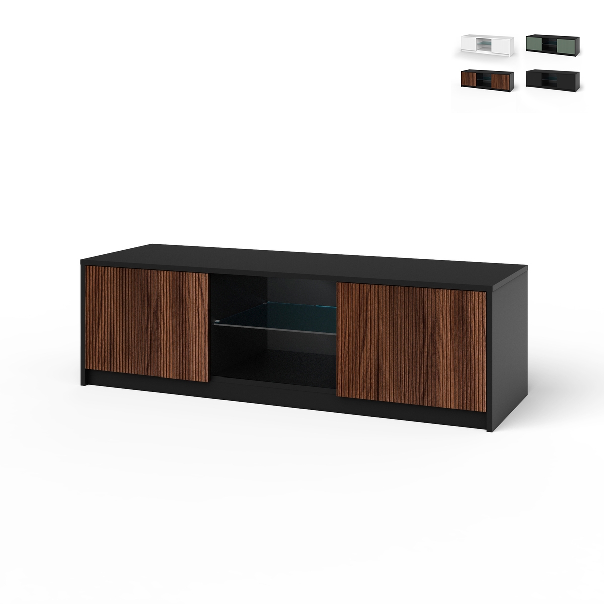 Mobile porta TV moderno con ante frontali cannettate 150x50x45cm Budapest Promozione Mobile porta TV moderno con ante frontali cannettate 150x50x45cm Budapest Promozione