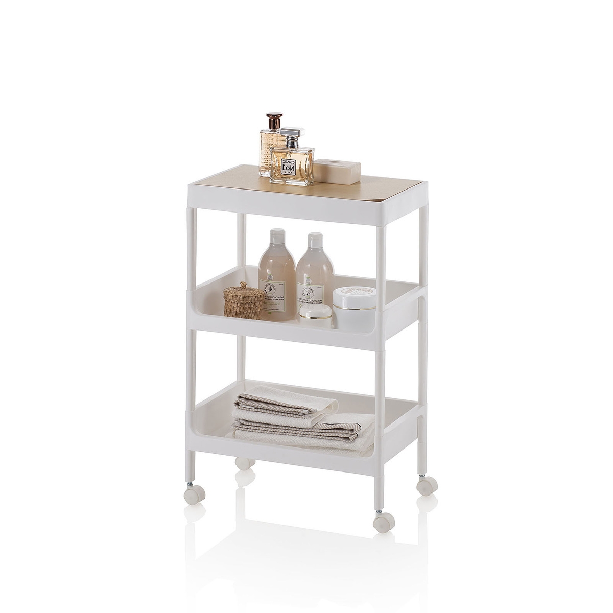 Carrello mobiletto con ruote e 3 ripiani contenitori Lando B Promozione Carrello mobiletto con ruote e 3 ripiani contenitori Lando B Promozione