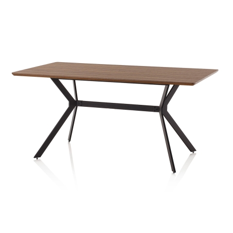 Tavolo da pranzo moderno 160x90cm in legno e metallo industriale Monaco Promozione