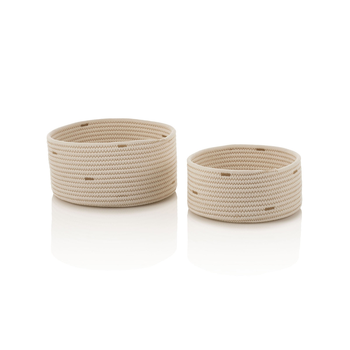 Set 2 cestini portaoggetti in cotone intrecciato Omar Promozione Set 2 cestini portaoggetti in cotone intrecciato Omar Promozione