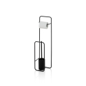 Colonne de salle de bain WC porte-rouleau et porte-balai en métal noir Seiki Vente