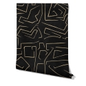 Carta da parati moderna artistica design geometrico nero dorato Graffiti Modello