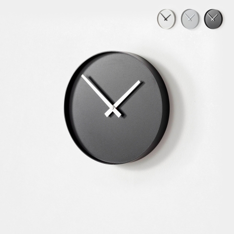 Horloge murale ronde 25cm en métal design moderne Tokei Promotion