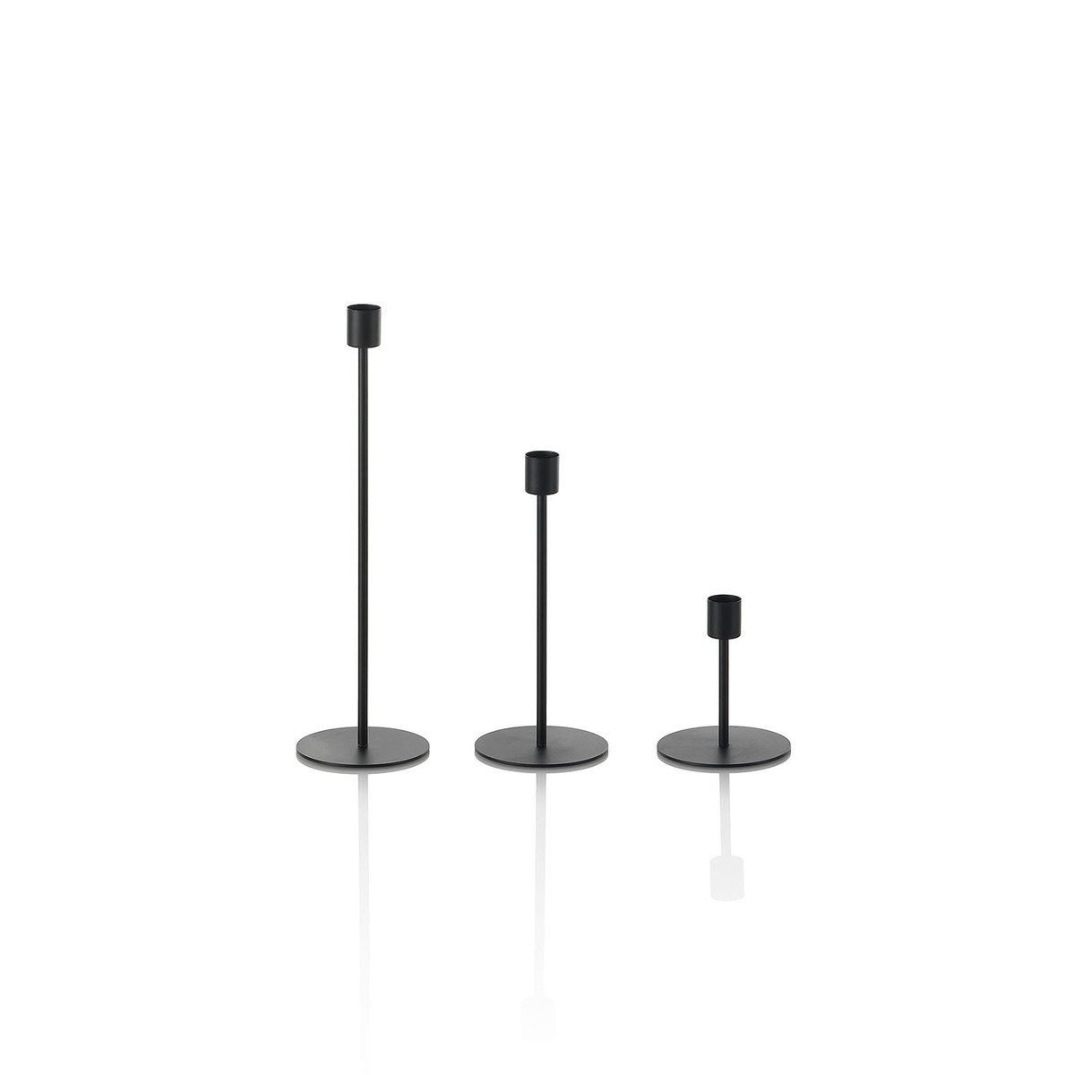 Set 3 porta candele in metallo nero stile minimal Zen Promozione Set 3 porta candele in metallo nero stile minimal Zen Promozione