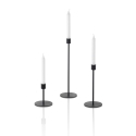 Set 3 porta candele in metallo nero stile minimal Zen Vendita