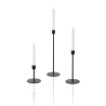 Set 3 porta candele in metallo nero stile minimal Zen Vendita