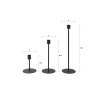 Set 3 porta candele in metallo nero stile minimal Zen Offerta