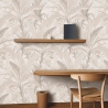 Carta da parati floreale elegante per soggiorno Bosco Tropicale Beige Vendita